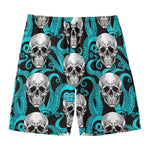 Octopus Tentacles Skull Pattern Print Men's Swim Trunks
