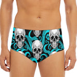 Octopus Tentacles Skull Pattern Print Men's Triangle Swim Briefs