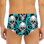 Octopus Tentacles Skull Pattern Print Men's Triangle Swim Briefs
