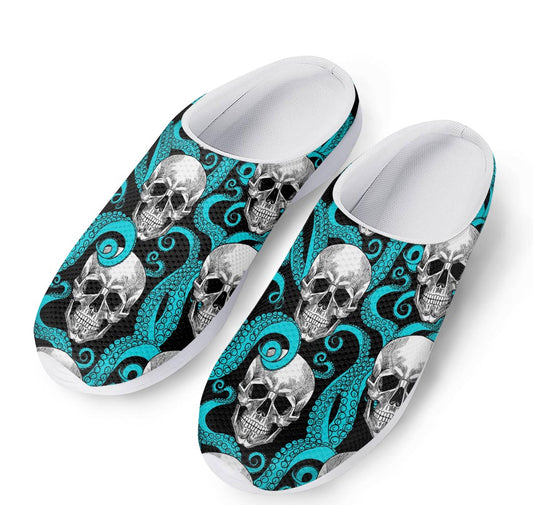 Octopus Tentacles Skull Pattern Print Mesh Casual Shoes