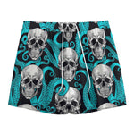 Octopus Tentacles Skull Pattern Print Mesh Shorts