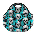 Octopus Tentacles Skull Pattern Print Neoprene Lunch Bag