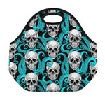 Octopus Tentacles Skull Pattern Print Neoprene Lunch Bag