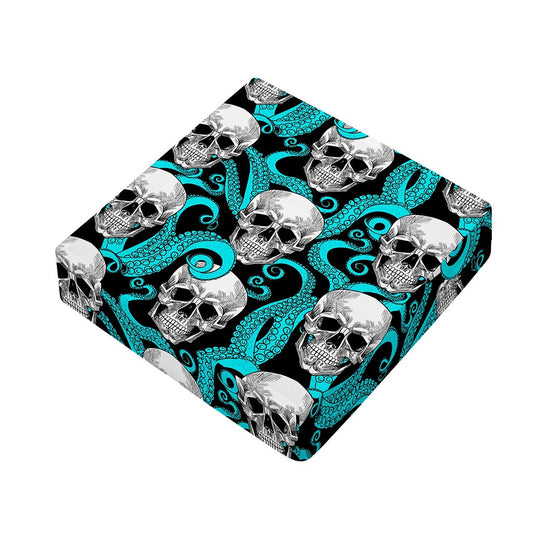 Octopus Tentacles Skull Pattern Print Outdoor Seat Cushion Cover