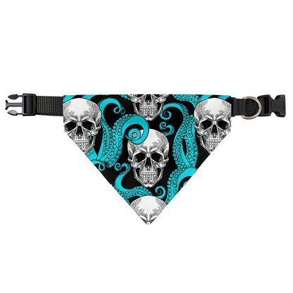 Octopus Tentacles Skull Pattern Print Over The Collar Dog Bandana