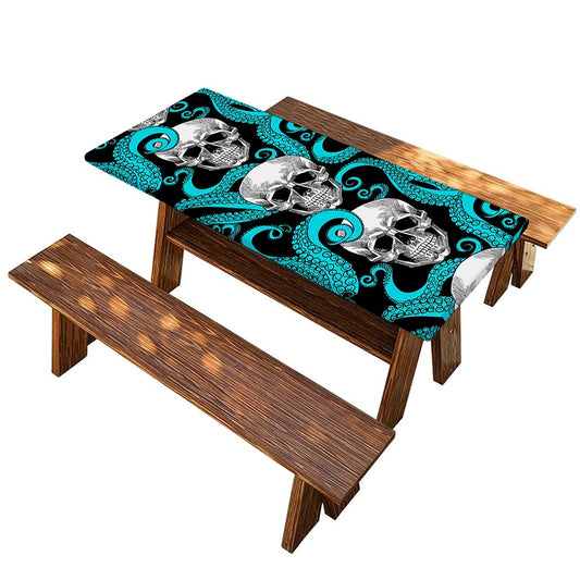 Octopus Tentacles Skull Pattern Print Picnic Table Cover