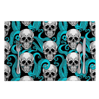 Octopus Tentacles Skull Pattern Print Placemat
