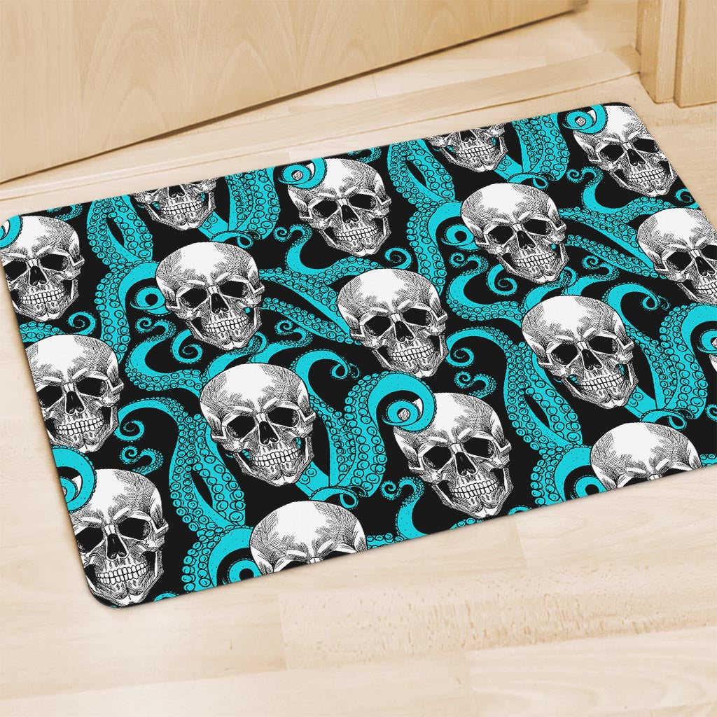 Octopus Tentacles Skull Pattern Print Polyester Doormat