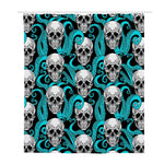 Octopus Tentacles Skull Pattern Print Polyester Shower Curtain