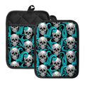 Octopus Tentacles Skull Pattern Print Pot Holders With Pocket