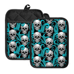 Octopus Tentacles Skull Pattern Print Pot Holders With Pocket