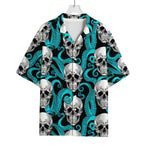 Octopus Tentacles Skull Pattern Print Rayon Hawaiian Shirt
