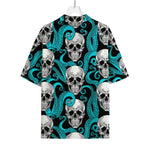Octopus Tentacles Skull Pattern Print Rayon Hawaiian Shirt