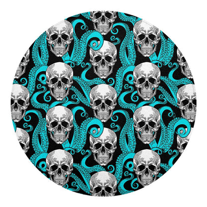 Octopus Tentacles Skull Pattern Print Round Blanket