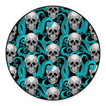 Octopus Tentacles Skull Pattern Print Round Floor Mat