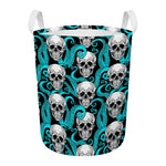 Octopus Tentacles Skull Pattern Print Round Laundry Basket