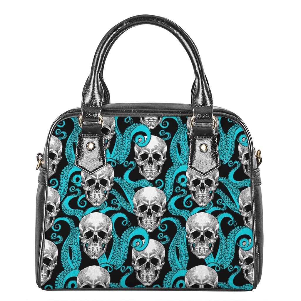 Octopus Tentacles Skull Pattern Print Shoulder Handbag