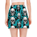Octopus Tentacles Skull Pattern Print Side Slit Mini Skirt