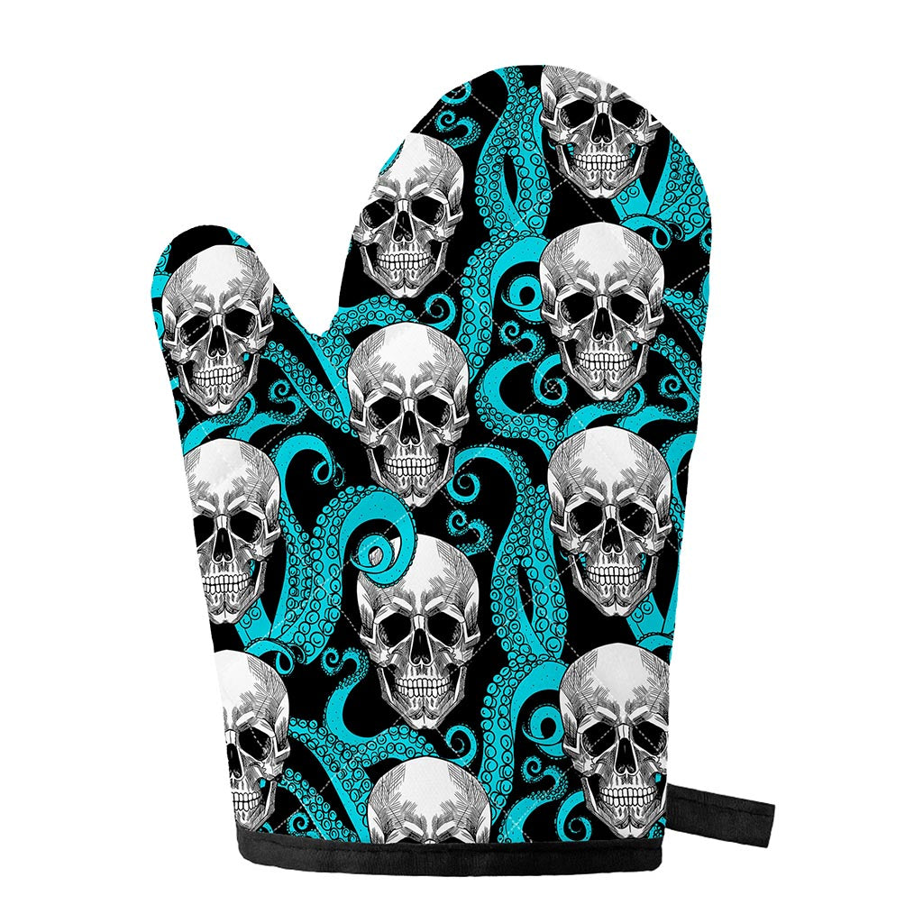 Octopus Tentacles Skull Pattern Print Single Oven Mitt