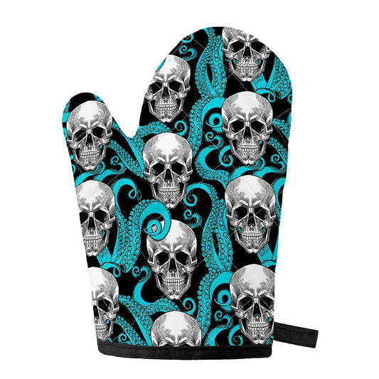 Octopus Tentacles Skull Pattern Print Single Oven Mitt