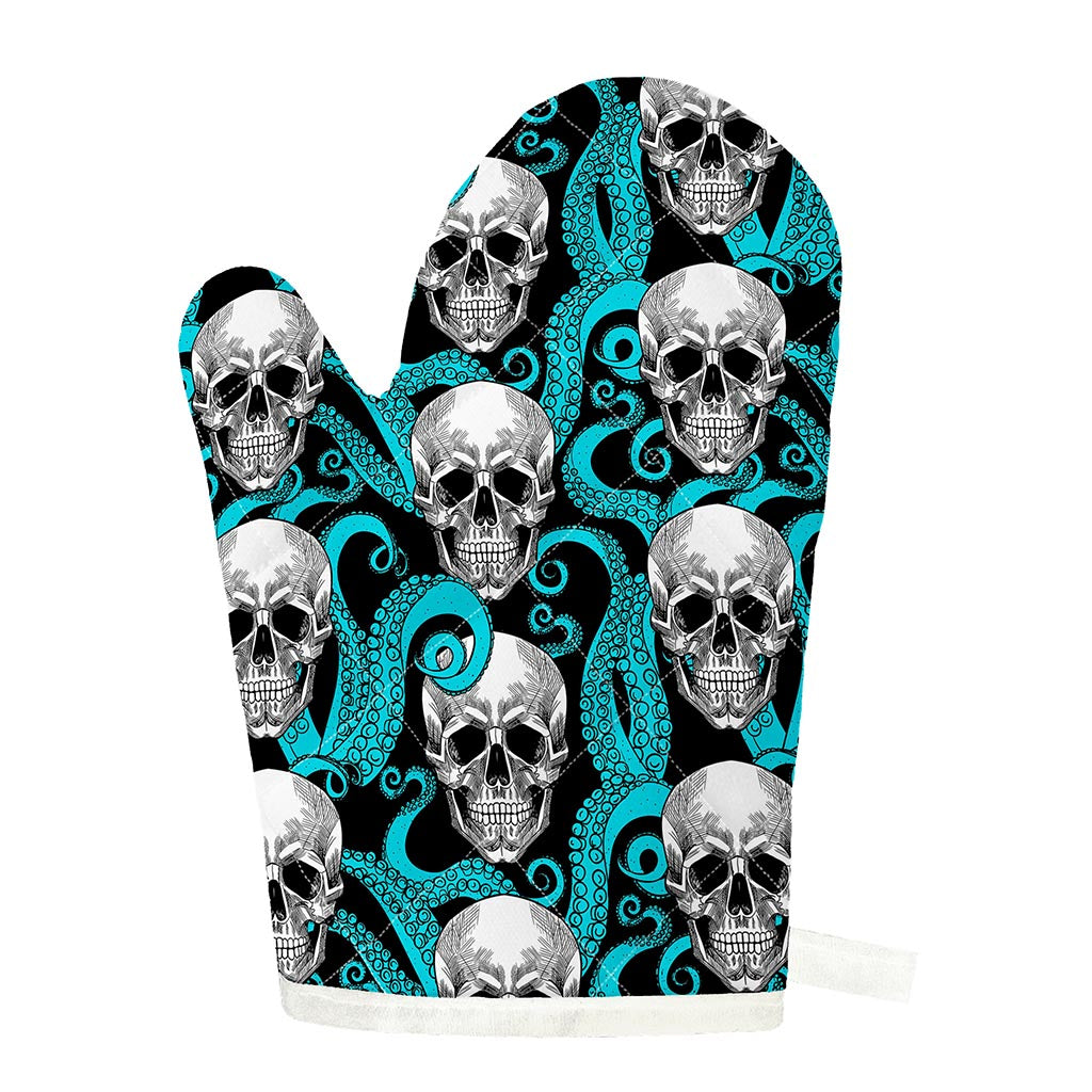 Octopus Tentacles Skull Pattern Print Single Oven Mitt
