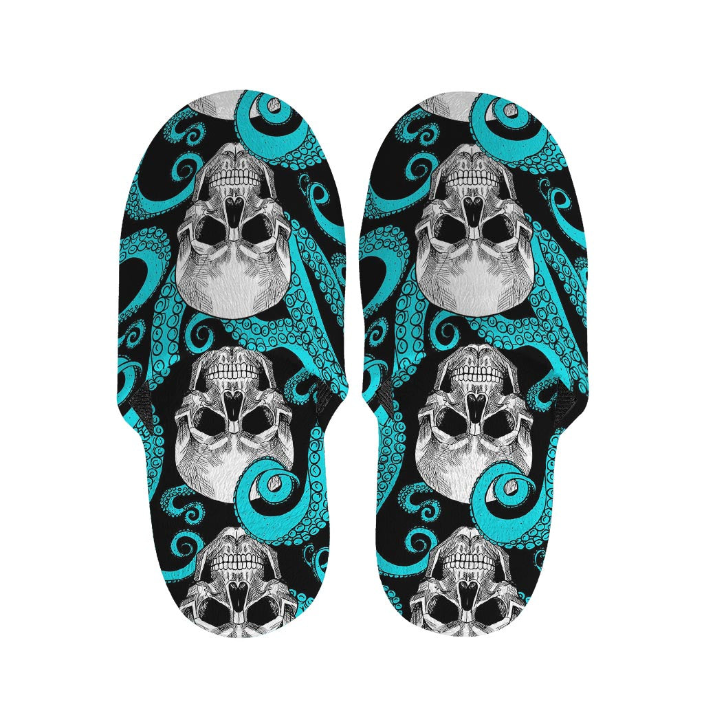 Octopus Tentacles Skull Pattern Print Slippers