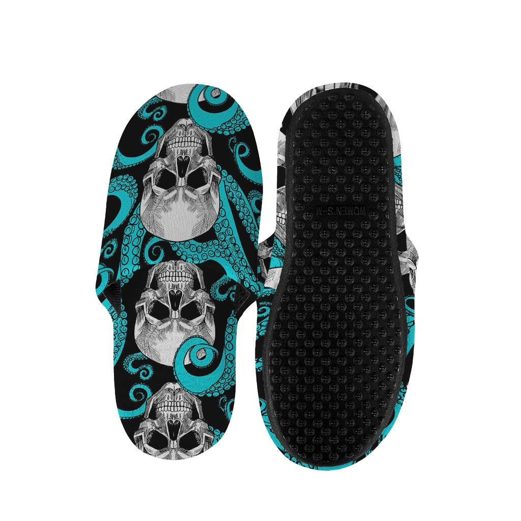 Octopus Tentacles Skull Pattern Print Slippers