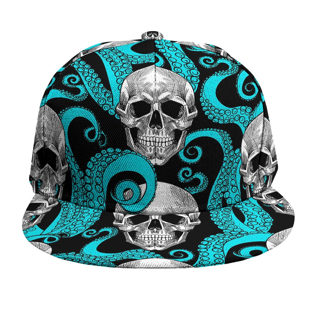 Octopus Tentacles Skull Pattern Print Snapback Cap