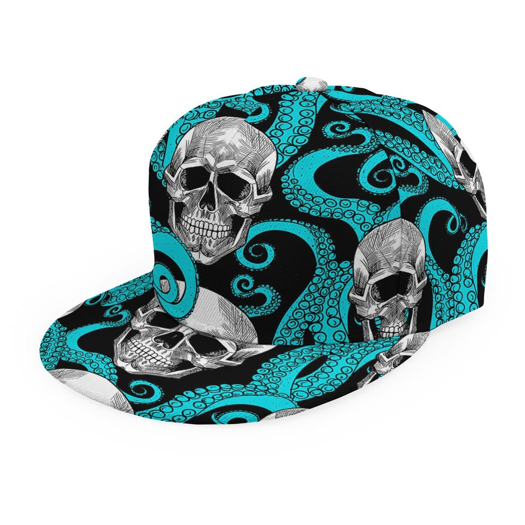 Octopus Tentacles Skull Pattern Print Snapback Cap