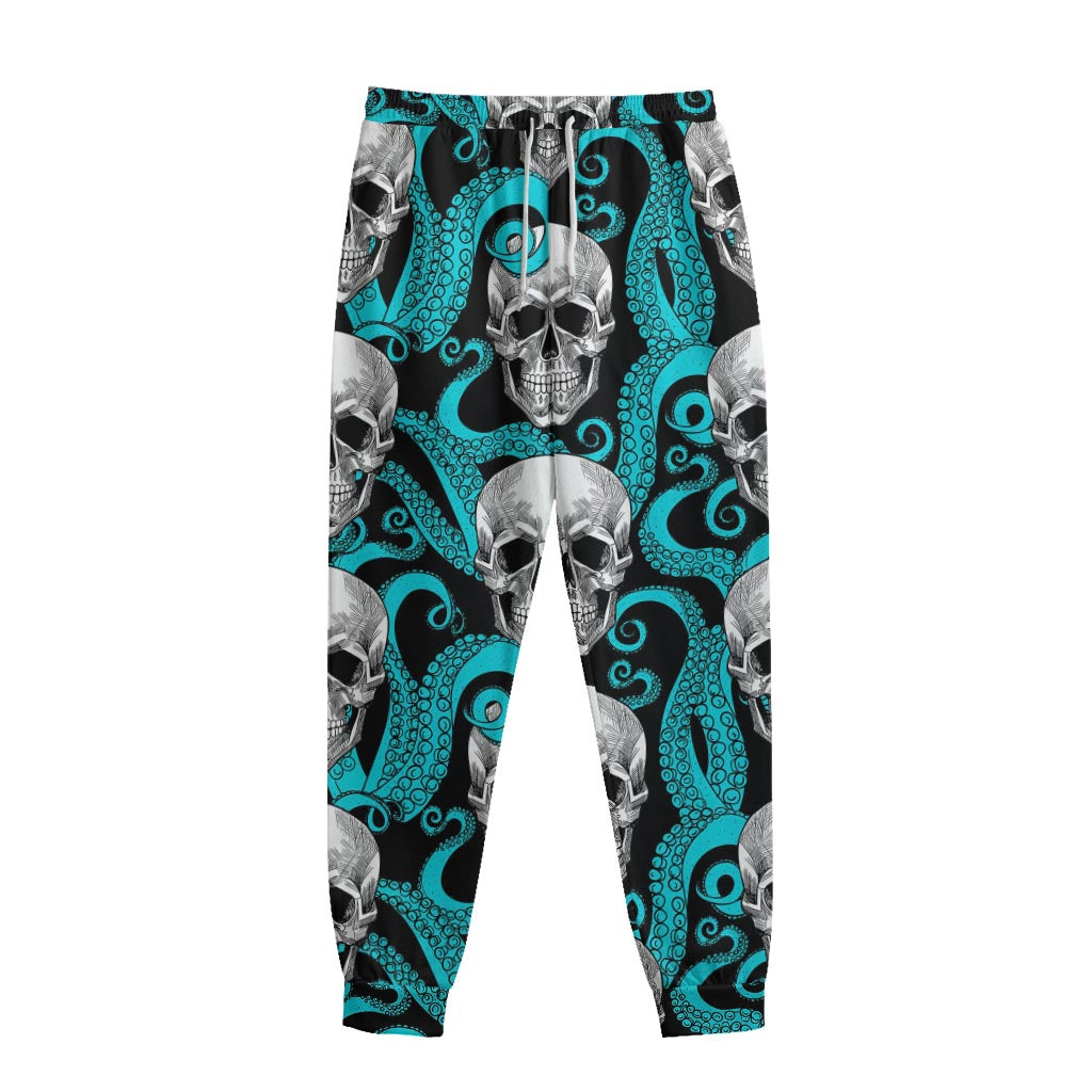 Octopus Tentacles Skull Pattern Print Sweatpants