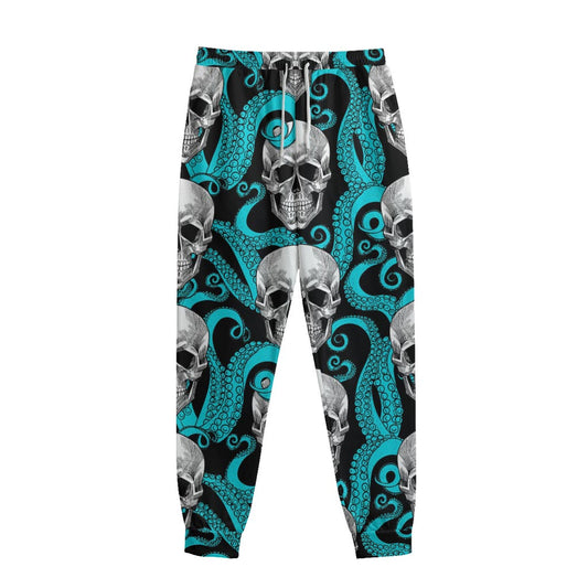 Octopus Tentacles Skull Pattern Print Sweatpants