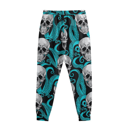 Octopus Tentacles Skull Pattern Print Sweatpants