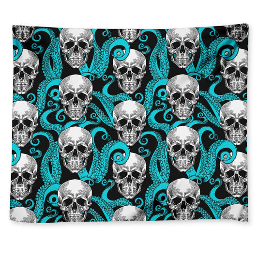 Octopus Tentacles Skull Pattern Print Tapestry