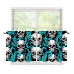Octopus Tentacles Skull Pattern Print Tier Curtains