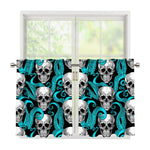 Octopus Tentacles Skull Pattern Print Tier Curtains