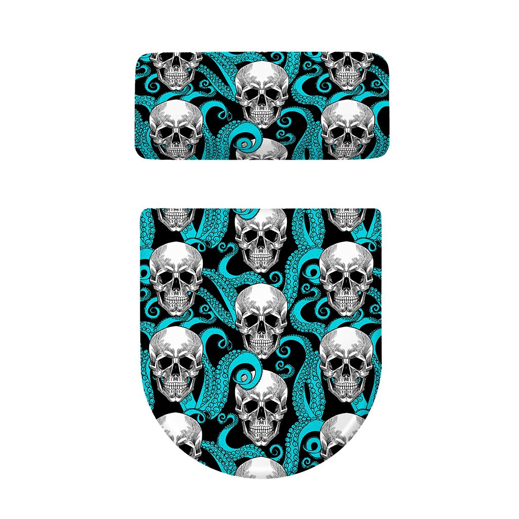 Octopus Tentacles Skull Pattern Print Toilet Lid And Tank Cover Set