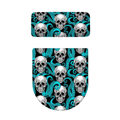 Octopus Tentacles Skull Pattern Print Toilet Lid And Tank Cover Set