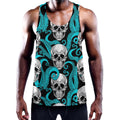 Octopus Tentacles Skull Pattern Print Men's Workout Tank Top