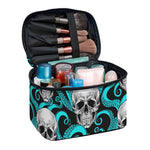 Octopus Tentacles Skull Pattern Print Travel Makeup Bag