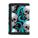 Octopus Tentacles Skull Pattern Print Trifold Wallet