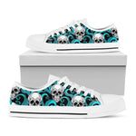 Octopus Tentacles Skull Pattern Print White Low Top Sneakers
