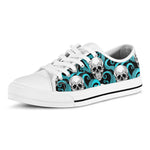 Octopus Tentacles Skull Pattern Print White Low Top Sneakers
