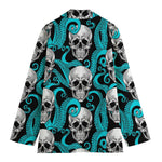 Octopus Tentacles Skull Pattern Print Women's Blazer