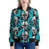 Octopus Tentacles Skull Pattern Print Women's Bomber Jacket