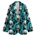 Octopus Tentacles Skull Pattern Print Women's Cotton Blazer