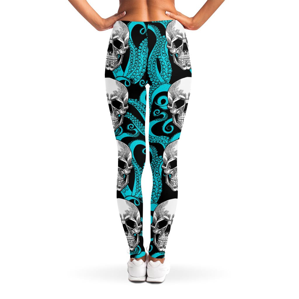 Octopus Tentacles Skull Pattern Print Women's Leggings