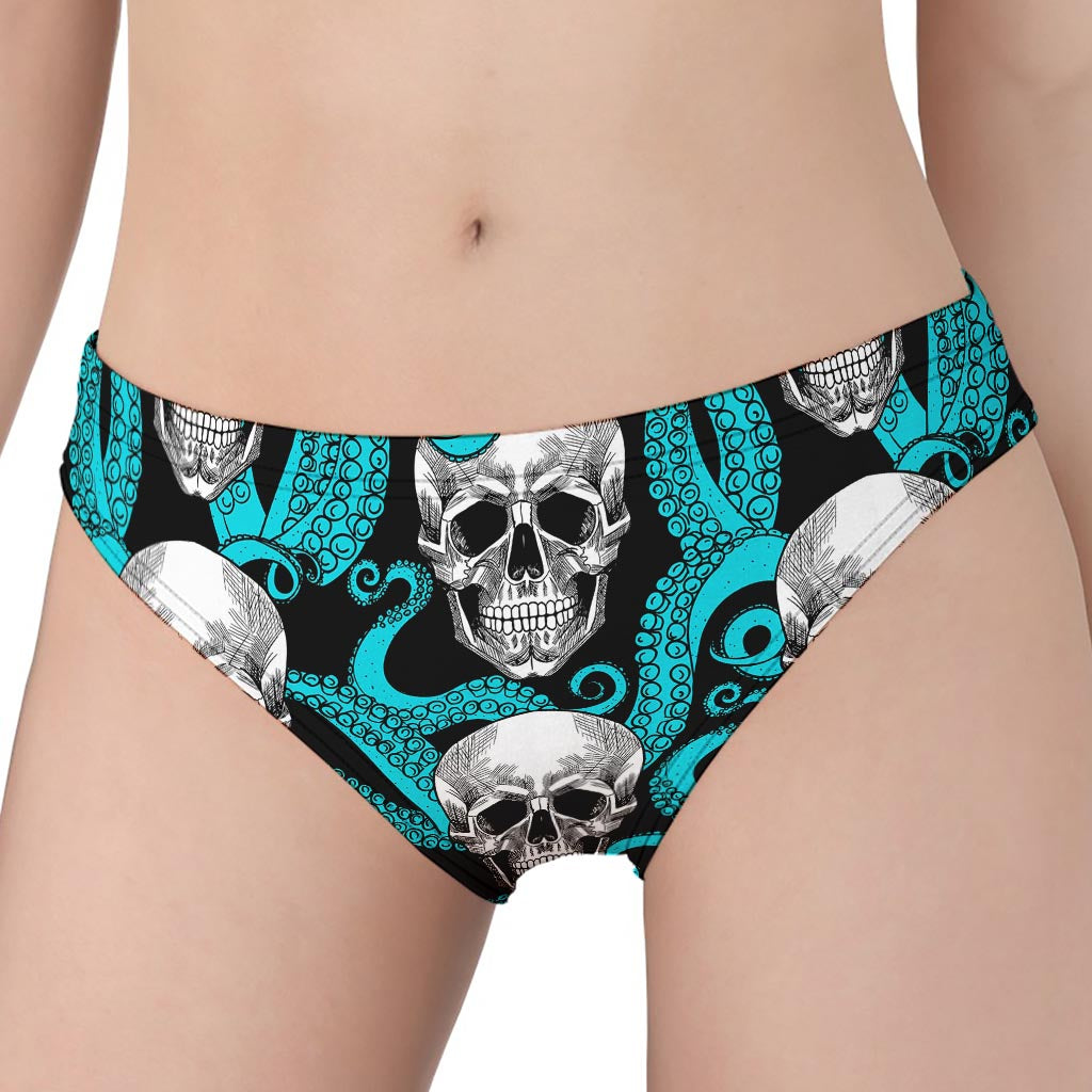 Octopus Tentacles Skull Pattern Print Women's Panties