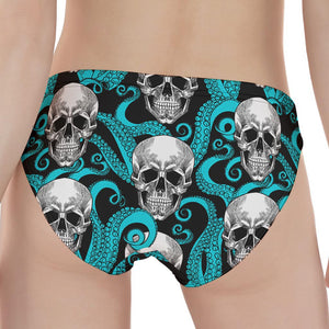 Octopus Tentacles Skull Pattern Print Women's Panties