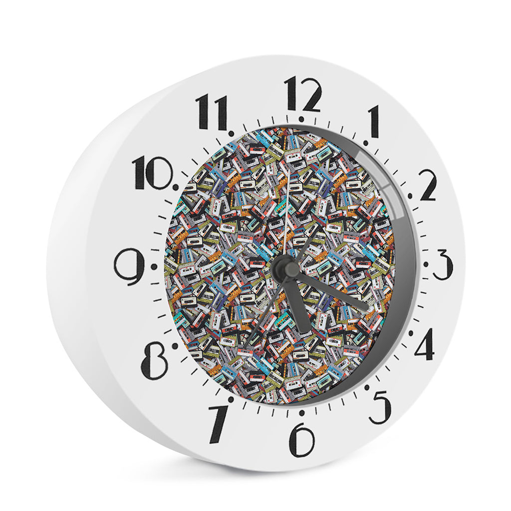 Old Cassette Tape Print Alarm Clock