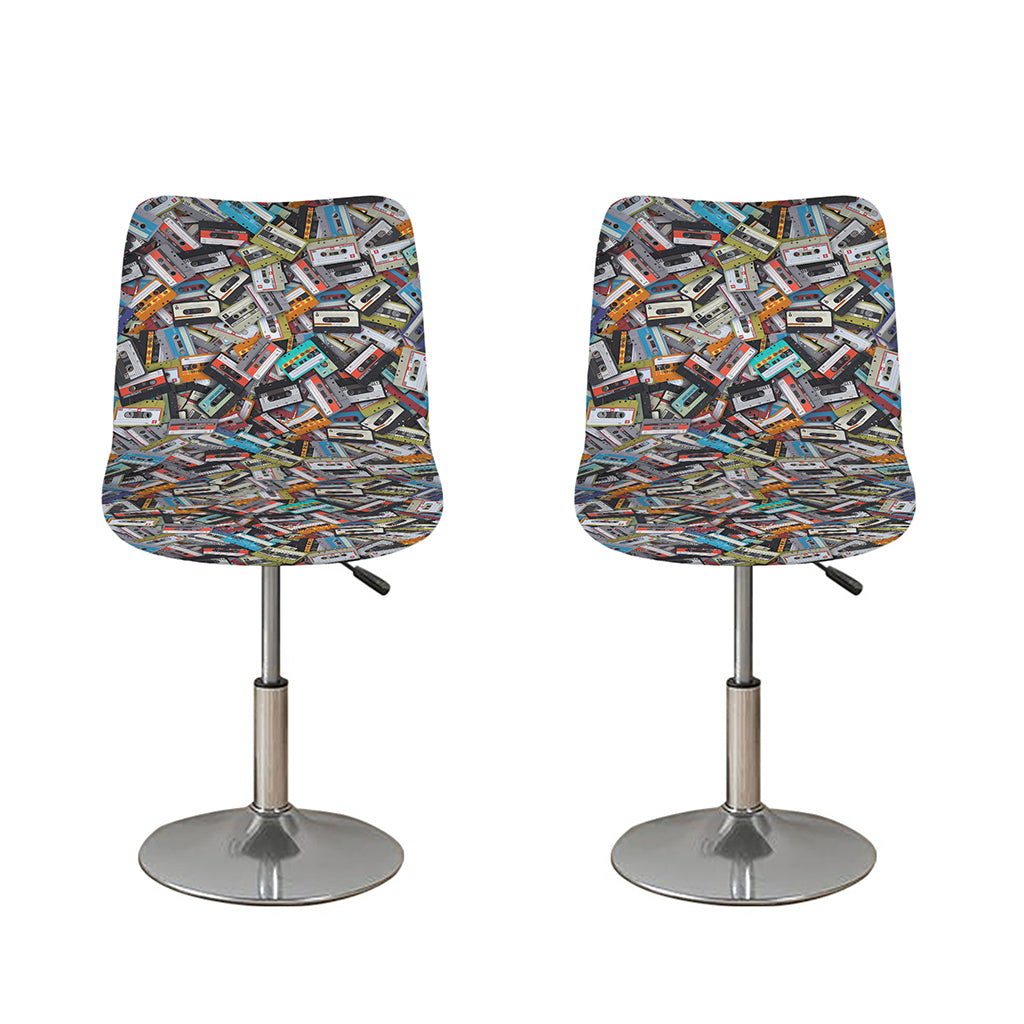 Old Cassette Tape Print Bar Stool Covers